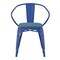 Emma and Oliver Alva Metal Indoor-Outdoor Stacking Chair with Vertical Slat Back, Arms and All-Weather Polystyrene Seat